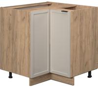 Meuble bas d'angle Fame-Line, 80.5cm sans PT, GrisBeige, Chêne de force doré, Vicco