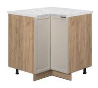 Meuble bas d'angle Fame-Line, 80.5cm , PT Marbre, GrisBeige, Chêne de force doré, Vicco