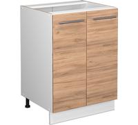 Vicco Meuble Bas de Cuisine Fame-Line, Chêne de Force doré/Blanc, 60 cm sans Plan de Travail