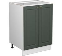 Vicco meuble bas de cuisine Fame-Line, 60 cm sans plan de travail, Vert Or Campagne/Blanc