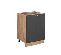 Vicco Meuble Bas de Cuisine Fame-Line, Anthracite-Or, 60cm sans PT, à Combiner avec d'autres modules de la série Fame-Line
