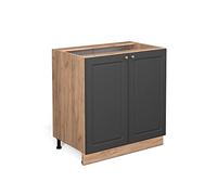 Vicco Meuble Bas de Cuisine Fame-Line, Anthracite-Or, 80cm avec étagère, sans PT, à Combiner avec d'autres modules de la série Fame-Line