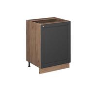 Vicco Meuble Bas de Cuisine Fame-Line, Anthrazit-Gold Landhaus/Chêne de Force doré, 60cm 1 Porte sans Plan de Travail