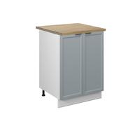 Vicco Meuble Bas de Cuisine Fame-Line, Bleu Clair-Gris, 60cm, PT Chêne, à Combiner avec d'autres modules de la série Fame-Line