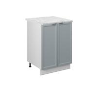 Vicco Meuble Bas de Cuisine Fame-Line, Bleu Clair-Gris, 60cm, PT Marbre, à Combiner avec d'autres modules de la série Fame-Line