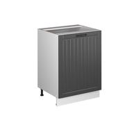 Vicco Meuble Bas de Cuisine Fame-Line, Gris foncé/Blanc, 60cm 1 Porte sans Plan de Travail