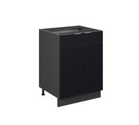 Vicco Meuble Bas de Cuisine Fame-Line, Noir rayé, 60cm sans PT, à Combiner avec d'autres modules de la série Fame-Line