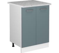 Vicco meuble bas de cuisine R-Line, 60 cm avec plan de travail, Bleu-gris/Blanc