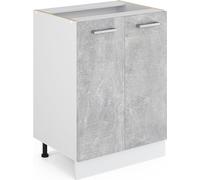 Vicco meuble bas de cuisine R-Line, 60 cm sans plan de travail, Béton/Blanc