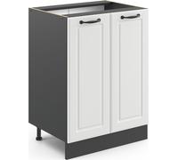 Vicco meuble bas de cuisine R-Line, 60 cm sans plan de travail, Blanc campagne/Anthracite