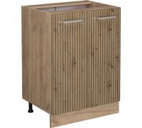 Vicco meuble bas de cuisine R-Line, 60 cm sans plan de travail, Chêne Artisan/Chêne de force doré