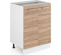 Vicco meuble bas de cuisine R-Line, 60 cm sans plan de travail, Sonoma/Blanc