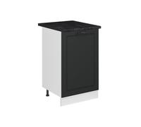 Vicco Meuble Bas de Cuisine R-Line, Anthracite Campagne/Blanc 50 cm | Façade en MDF · Plan de travail incl. · Pieds réglables en hauteur · 1 Tablette · Librement combinable