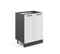Vicco Meuble Bas de Cuisine R-Line, Blanc Campagne/Anthracite, 60 cm sans Plan de Travail