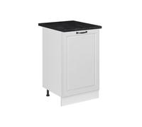 Vicco Meuble Bas de Cuisine R-Line, Blanc Campagne/Blanc 50 cm | Façade en MDF · Plan de travail incl. · Pieds réglables en hauteur · 1 Tablette · Librement combinable