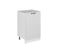 Vicco Meuble Bas de Cuisine R-Line, Blanc Campagne/Blanc 50 cm | Façade en MDF · Sans plan de travail · Pieds réglables en hauteur · 1 Tablette · Librement combinable
