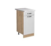 Vicco Meuble Bas de Cuisine R-Line, Blanc Campagne/Chêne doré 40 cm