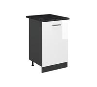Vicco Meuble Bas de Cuisine R-Line, Blanc Haute Brillance/Anthracite 50 cm