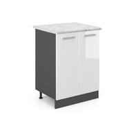 Vicco meuble bas de cuisine R-Line, , Blanc Haute brillance/Anthracite