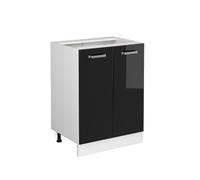 Vicco Meuble Bas de Cuisine R-Line, Noir Haute Brillance, 60cm sans PT, pour Une Combinaison Libre au Sein de systèmes de Cuisine modulaires