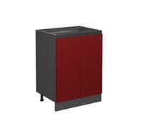 Vicco Meuble Bas de Cuisine R-Line, Rouge, 60cm J-Shape, sans PT, pour Une Combinaison Libre au Sein de systèmes de Cuisine modulaires