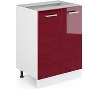 Vicco Meuble bas de cuisine R-Line, Rouge bordeaux Haute brillance, 60cm sans PT Rouge bordeaux Haute brillance G