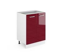 Vicco Meuble Bas de Cuisine R-Line, Rouge Brillant, 60cm sans PT