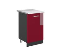 Vicco Meuble Bas de Cuisine R-Line, Rouge Brillant/Anthracite 50 cm