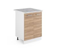 Vicco Meuble Bas de Cuisine R-Line, Sonoma, 60cm, PT Marbre, pour Une Combinaison Libre au Sein de systèmes de Cuisine modulaires