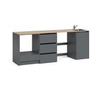 Vicco Meuble Bas de Cuisine Viktor, Anthracite/Chêne doré, avec évier et Robinet