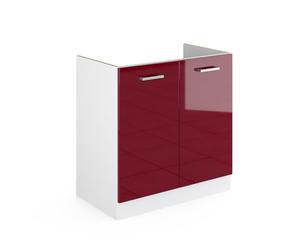 Vicco Meuble Bas pour l'évier R-Line, Bordeaux Brillant, 80cm