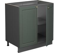 Vicco meuble bas sous-évier Fame-Line, 80 cm avec étagère, PT Marbre, Vert Or Campagne/Anthracite