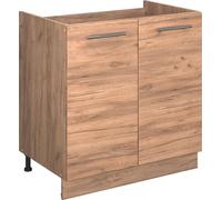 Vicco Meuble bas sous-évier Fame-Line, 80cm , PT Chêne, Chêne de force doré/Chêne de force doré