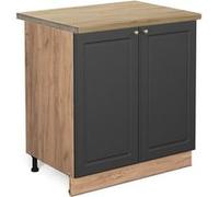 Vicco Meuble bas sous-évier Fame-Line, Anthracite-or, 80cm , PT Chêne Anthracite-or G