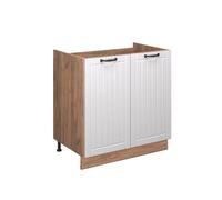 Vicco Meuble Bas sous-évier Fame-Line, Blanc Campagne, 80cm, PT Anthracite