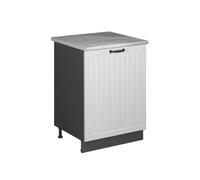 Vicco Meuble Bas sous-évier Fame-Line, Blanc Campagne/Anthracite, 60cm