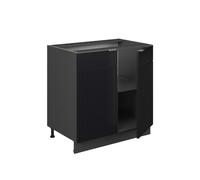 Vicco Meuble Bas sous-évier Fame-Line, Noir rayé, 80cm avec étagère, PT Chêne, à Combiner avec d'autres modules de la série Fame-Line