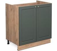 Vicco Meuble Bas sous-évier Fame-Line, Vert Or Campagne/Chêne de Force doré, 80 cm sans Plan de Travail