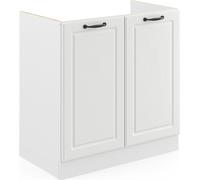 Vicco meuble bas sous-évier R-Line, Blanc campagne, 80 cm sans plan de travail