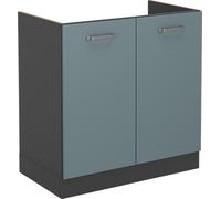 Vicco meuble bas sous-évier R-Line, Bleu-gris, 80 cm sans plan de travail