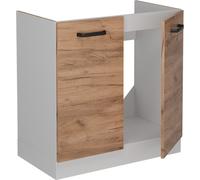 Vicco Meuble Bas sous-évier R-Line, Chêne de Force doré, 80cm sans PT