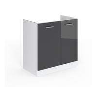 Vicco Meuble Bas sous-évier R-Line, Anthracite Haute Brillance, 80cm sans PT, pour Une Combinaison Libre au Sein de systèmes de Cuisine modulaires