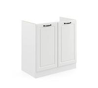 Vicco Meuble Bas sous-évier R-Line, Blanc Campagne, 80cm sans PT, pour Une Combinaison Libre au Sein de systèmes de Cuisine modulaires