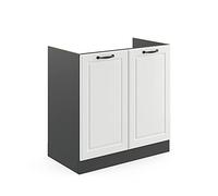Vicco Meuble Bas sous-évier R-Line, Blanc Campagne, 80cm