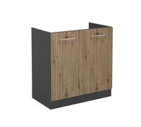 Vicco Meuble Bas sous-évier R-Line, Chêne Artisan, 80cm sans PT, pour Une Combinaison Libre au Sein de systèmes de Cuisine modulaires