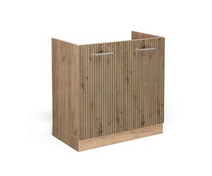 Vicco Meuble Bas sous-évier R-Line, Chêne Artisan, 80cm sans PT, pour Une Combinaison Libre au Sein de systèmes de Cuisine modulaires
