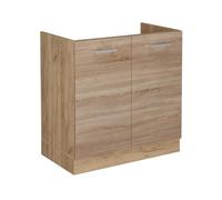 Vicco Meuble Bas sous-évier R-Line, Sonoma, 80cm | 2 Portes · Sans plan de travail · Pieds réglables en hauteur · Grand espace intérieur ✓ · Librement combinable