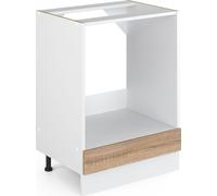 Vicco Meuble bas universel R-Line, 60 cm avec grande niche, sans plan de travail, Sonoma/Blanc