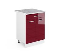 Vicco Meuble Bas Universel R-Line, Bordeaux Haute Brillance, 60cm