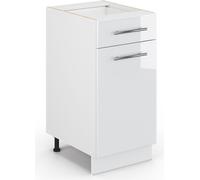 Vicco Meuble Cuisine Fame-Line, Blanc Haute Brillance/Blanc, 40 cm sans Plan de Travail